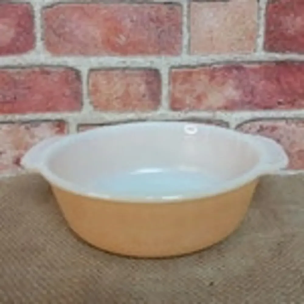 Anchor Hocking Fire King Oval Casserole Dish Milk Glass Peach Luster 1-1/2 Qt